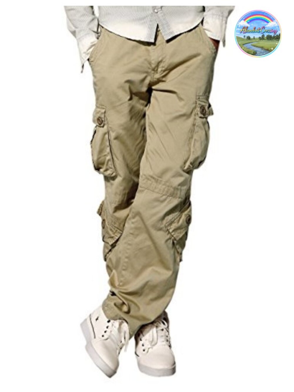 Men's Cotton Twill Cargo Pants Regular Fit 8 Pockets